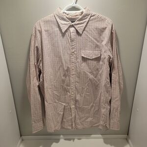 L.L. Bean Men's Plaid Shirt - Red and White